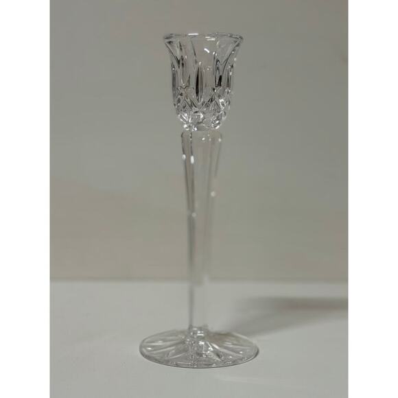 8" Lead Crystal One Inch Taper Candle Holder Pedastal Star. - Picture 1 of 3
